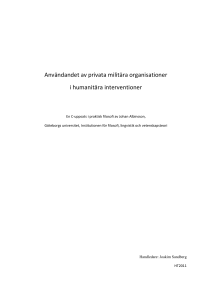 Användandet av privata militära organisationer i humanitära