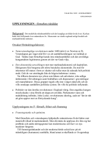 UPPLYSNINGEN - förnuftets tidsålder Orsaker/förändringsfaktorer