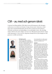 CSR – av, med och genom idrott