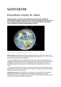 Klimathotet mindre än väntat