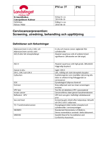 PM nr 37 Cervixcancerprevention: Screening, utredning, behandling