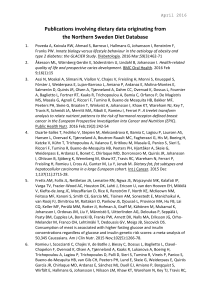 Publications related to the Northern Sweden Diet Database, NSDD