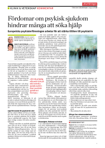 Fördomar om psykisk sjukdom hindrar många att