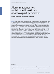 Äldres matvanor i ett socialt, medicinskt och odontologiskt perspektiv