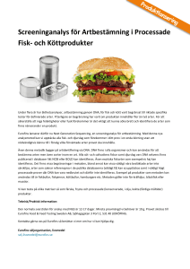 Artbestämning screening kött och fisk