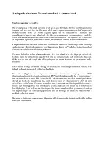 Studieguide och schema Makroekonomi och Arbetsmarknad