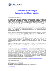 CellPoints plattform gör handdator positioneringsbar München den