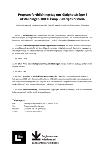 Program fortbildningsdag om rättighetsfrågor i utställningen 100