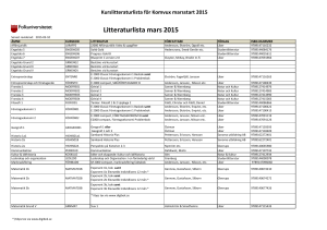 Litteraturlista mars 2015