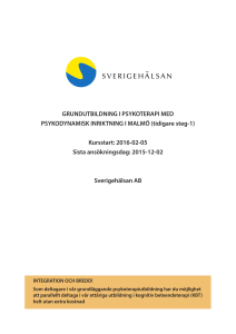 Prospekt för Basutbildning i psykoterapi med