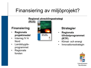 Finansiering av miljöprojekt?