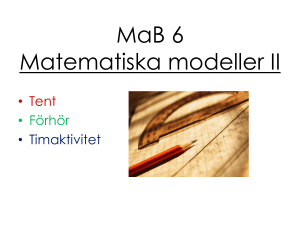 MaB 6 Matematiska modeller II