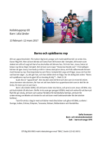 Barns och spädbarns rop - Salt – barn och unga i EFS