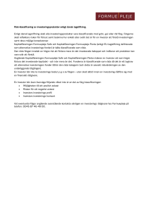 Risk-klassificering av investeringsprodukter enligt
