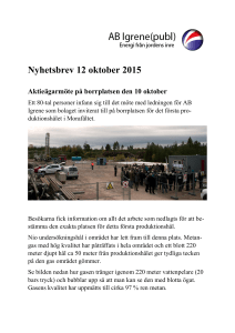 Nyhetsbrev 12 oktober 2015