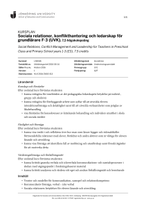 Sociala relationer, konflikthantering och ledarskap för