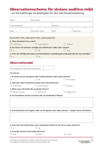 Observationsschema för skolans auditiva miljö