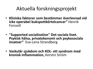 Aktuella forskningsprojekt