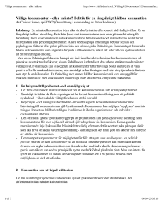 Villiga konsumenter - eller inlåsta? Politik för en långsiktigt hållbar