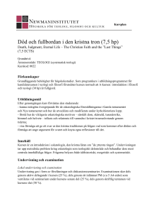 Död och fullbordan i den kristna tron (7,5 hp)