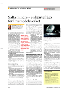 Salta mindre – en hjärtefråga för Livsmedelsverket