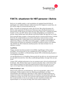 FAKTA: situationen för HBT-personer i Bolivia
