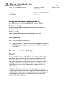 Förslag om avtalsform vid upphandling av specialiserad