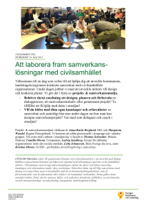Att laborera fram samverkans- lösningar med civilsamhället