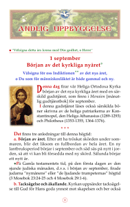 September 1: Beginning of the New Ecclesiastical Year