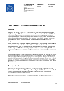 Placeringspolicy gällande donationskapital för KTH