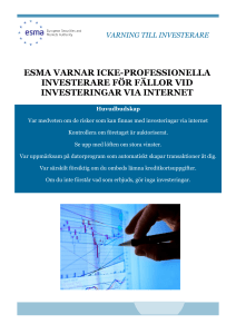 esma varnar icke-professionella investerare för fällor vid