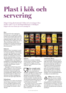Plast i kök och servering