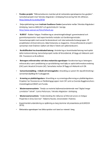 Postdoc-projekt - SP Sveriges Tekniska Forskningsinstitut