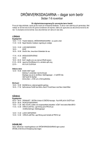 programblad med tider