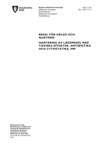 hantering av läkemedel med toxiska effekter. antibiotika och