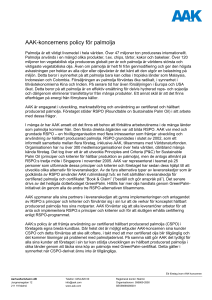 AAK-koncernens policy för palmolja