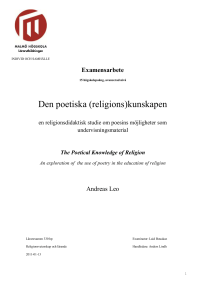 Den poetiska (religions)kunskapen