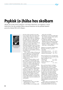 Psykisk (o-)hälsa hos skolbarn