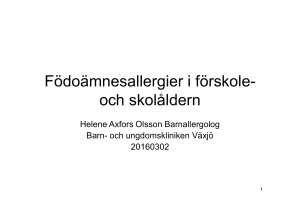 Födoämnesallergier i förskole- och skolåldern