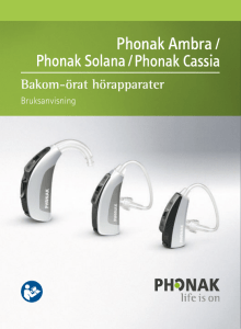 User Guide Ambra Solana Cassia BTE