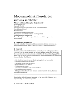 Modern politisk filosofi: det rättvisa samhället