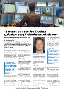 Security as a service är nästa självklara steg i säkerhetsevolutionen”