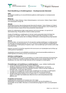 Rutin Beställning av Ersättningsdoser – Dosdispenserade läkemedel