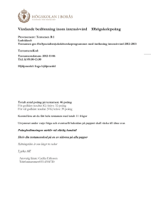 Vårdande bedömning inom intensivvård 10högskolepoäng