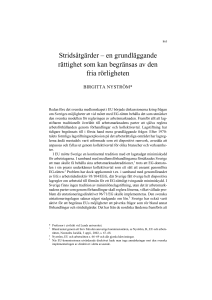 Stridsåtgärder – en grundläggande rättighet som kan begränsas av