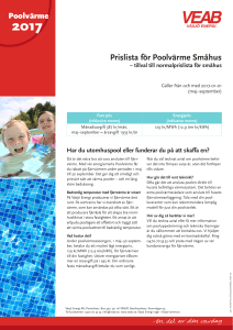 Prislista för Poolvärme Småhus
