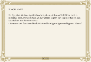 FLYGPLANET Ett flygplan störtade i gödselstacken