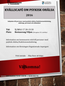 Kvällscafé om psykisk ohälsa 2016