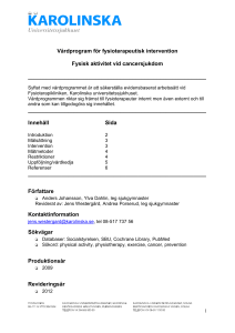 Vårdprogram för sjukgymnastisk intervention