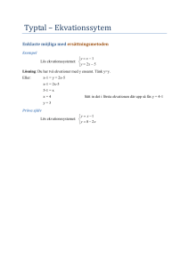 Typtal – Ekvationssytem